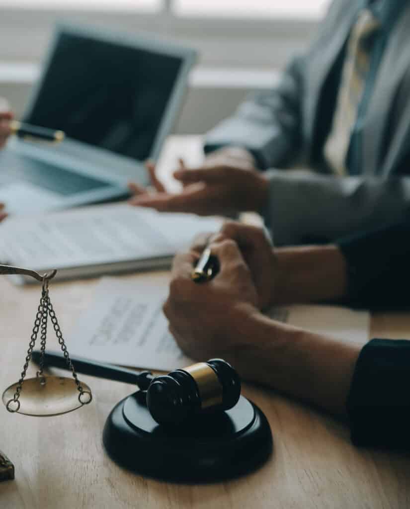 customer service good cooperation consultation businessman male lawyer judge consult having team meeting with client law legal services concept